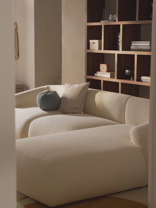 Modern Köşe Koltuk Kırık Beyaz Bukle