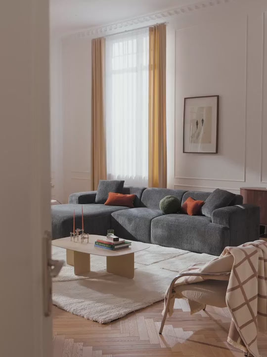 Mira Large Köşe Koltuk Gri Mavi Şönil