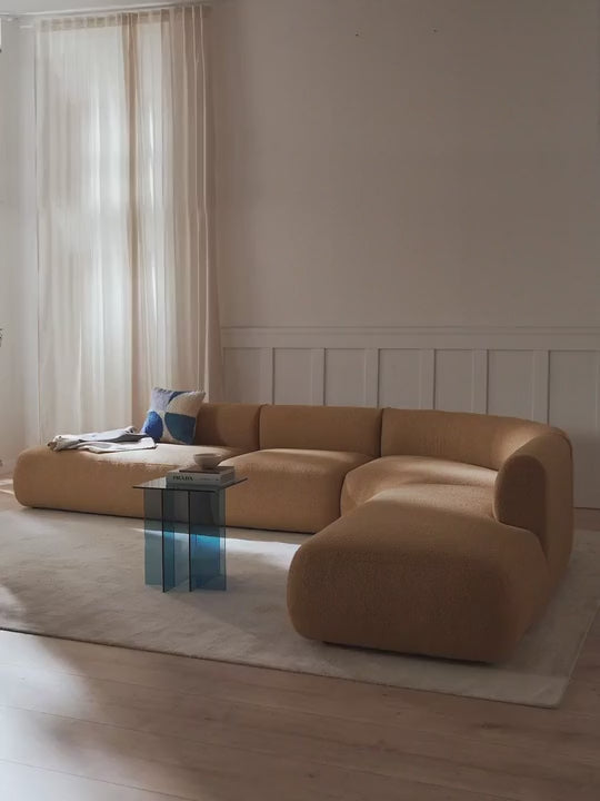 Modern Ultra Köşe Koltuk Bej Bukle