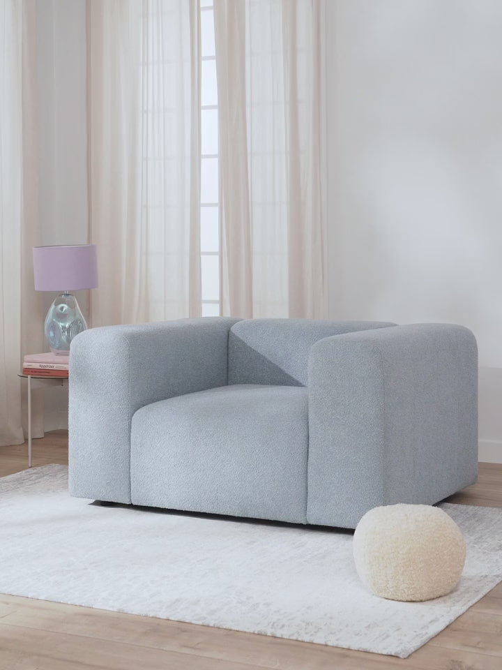 Deko Tekli Koltuk Açık Mavi Bukle