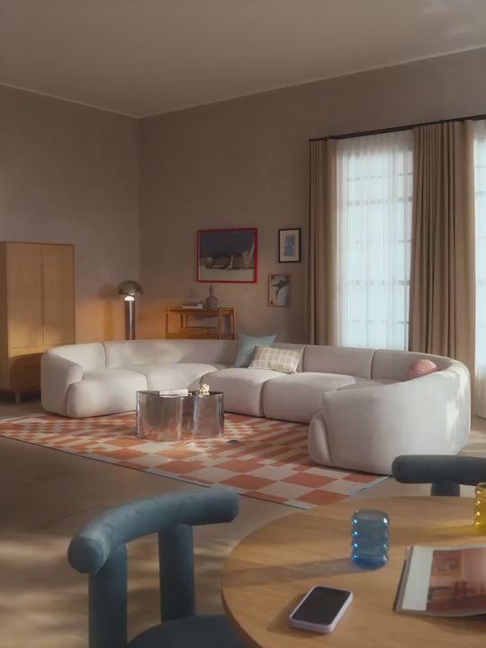 Modern İkili Koltuk Kırık Beyaz Dokuma Kadife