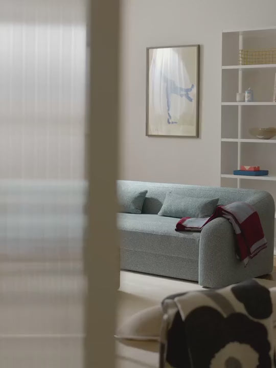 Fara Yataklı Üçlü Koltuk Mavi Benekli Bukle