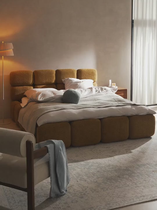 Bom Plus Çift Kişilik Karyola Hardal Teddy