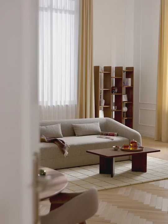 Fara Yataklı Üçlü Koltuk Bej Benekli Bukle