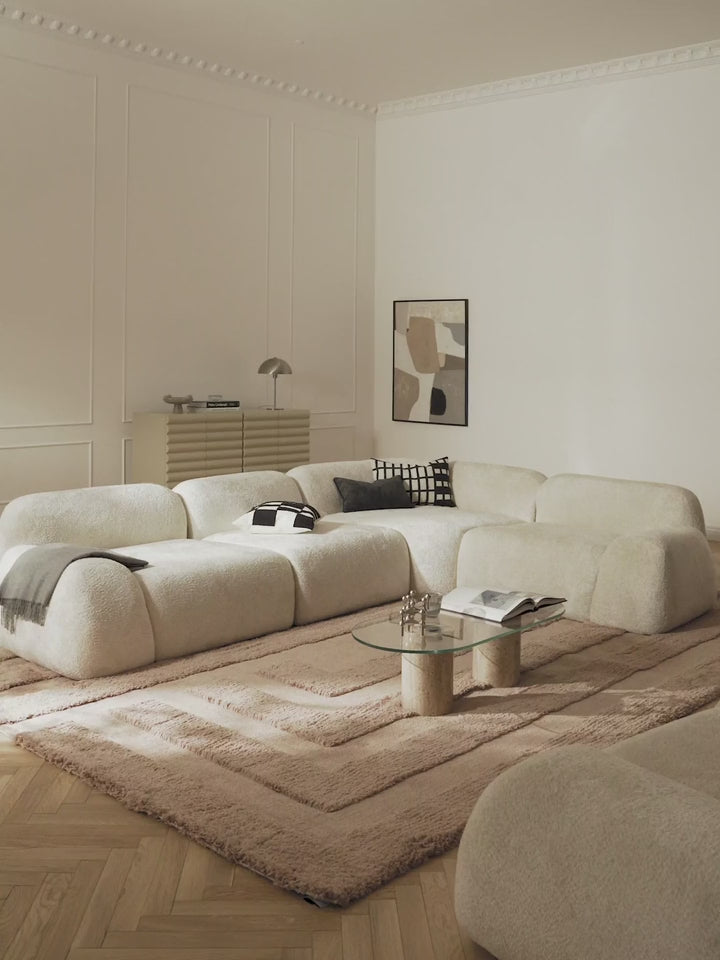 Prag Köşe Koltuk Kırık Beyaz Teddy