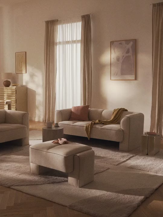 Sava İkili Koltuk Açık Bej