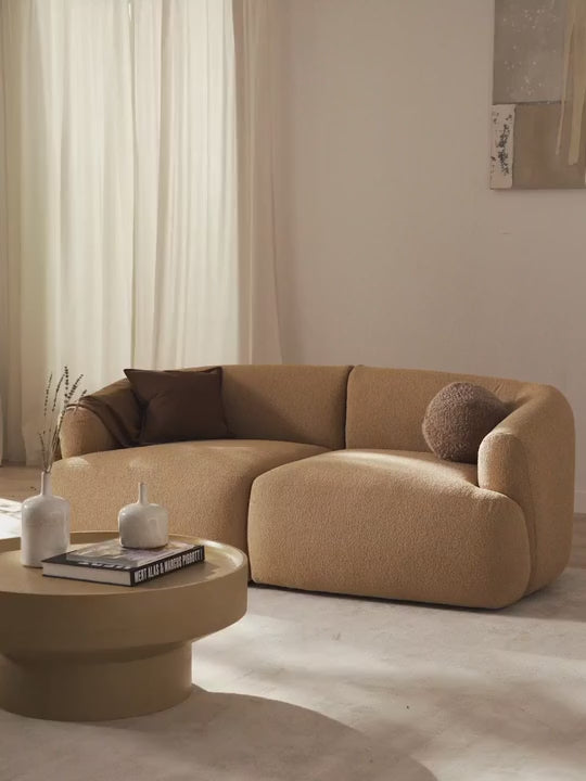 Modern İkili Koltuk Bej Bukle