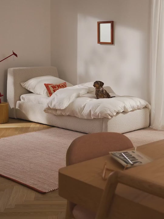 Swift Tek Kişilik Karyola Kırık Beyaz Bukle