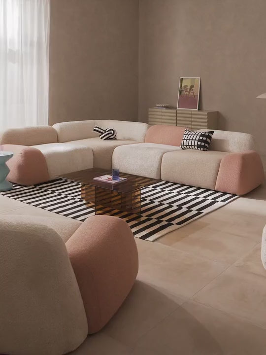 Prag Köşe Koltuk Renkli Teddy Bukle