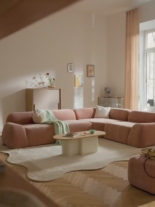 Prag Dörtlü Koltuk Açık Pembe Dokuma Kadife