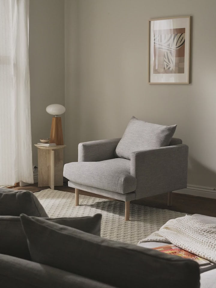 Trilye Tekli Koltuk Açık Gri