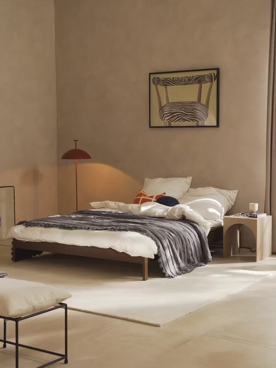 Basis Çift Kişilik Ahşap Karyola Ceviz