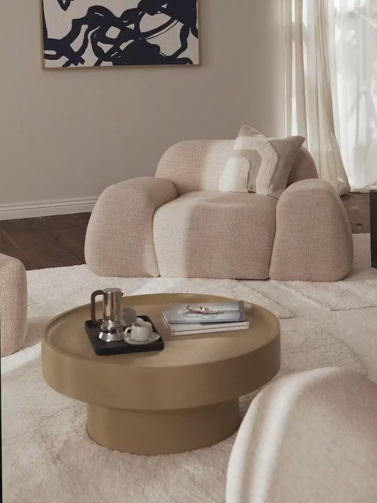 Prag Tekli Koltuk Şeftali Bukle