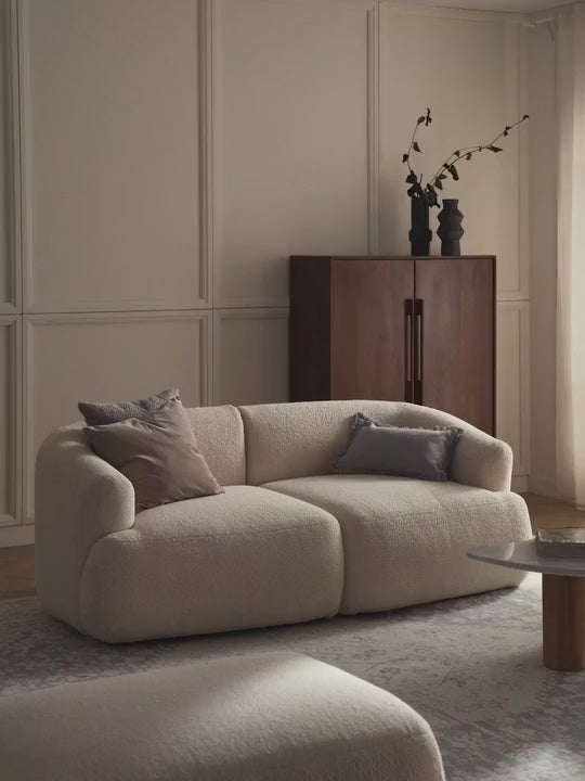 Modern İkili Koltuk Kırık Beyaz Teddy