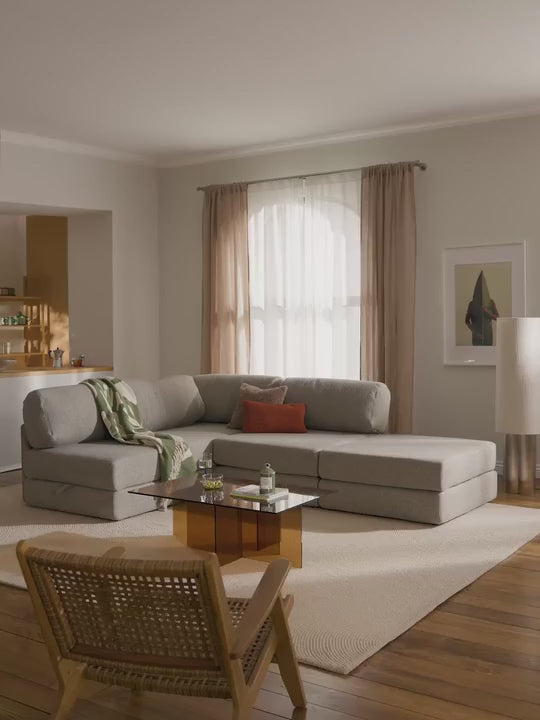 Voys Bazalı Köşe Koltuk Sütlü Kahve Şönil