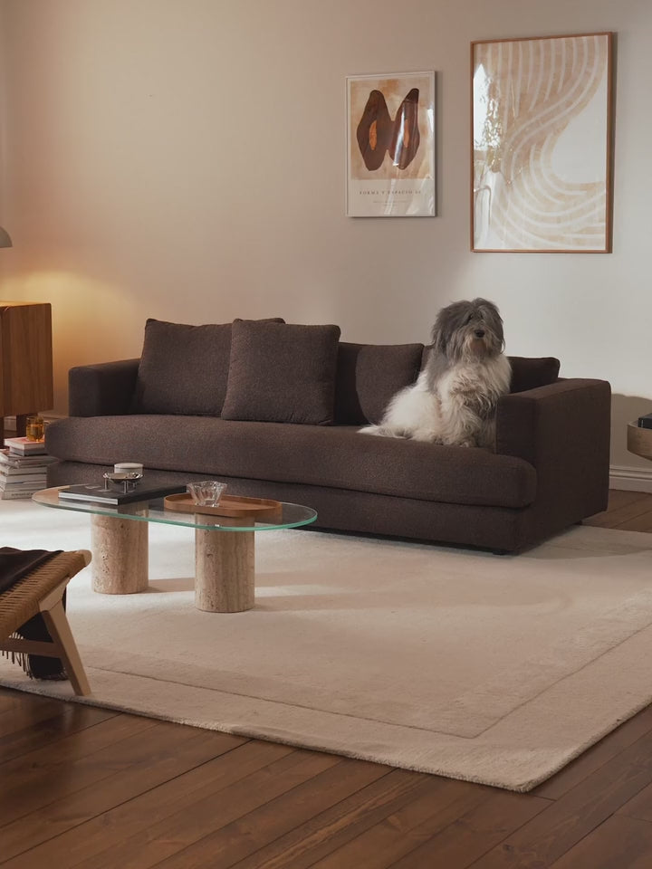 Model Üçlü Koltuk Koyu Kahve Bukle