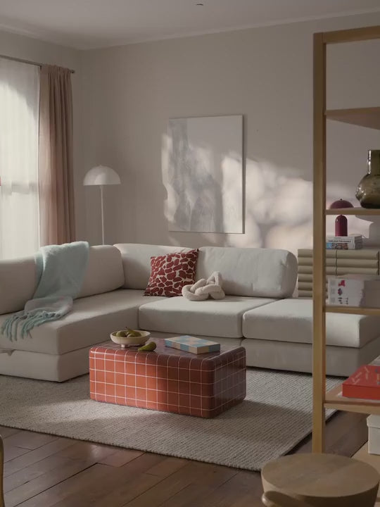 Voys Bazalı Köşe Koltuk Kırık Beyaz Şönil