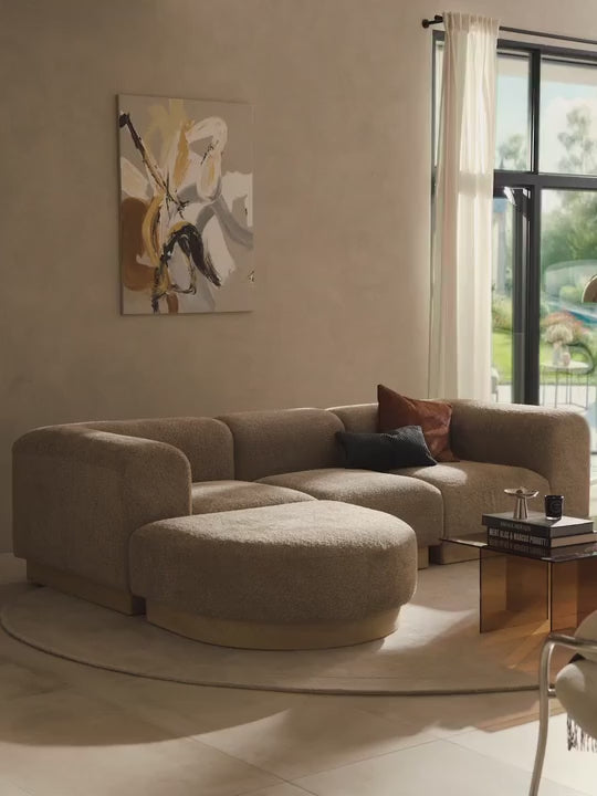 Moka Köşe Koltuk Bej Teddy Açık Kayın