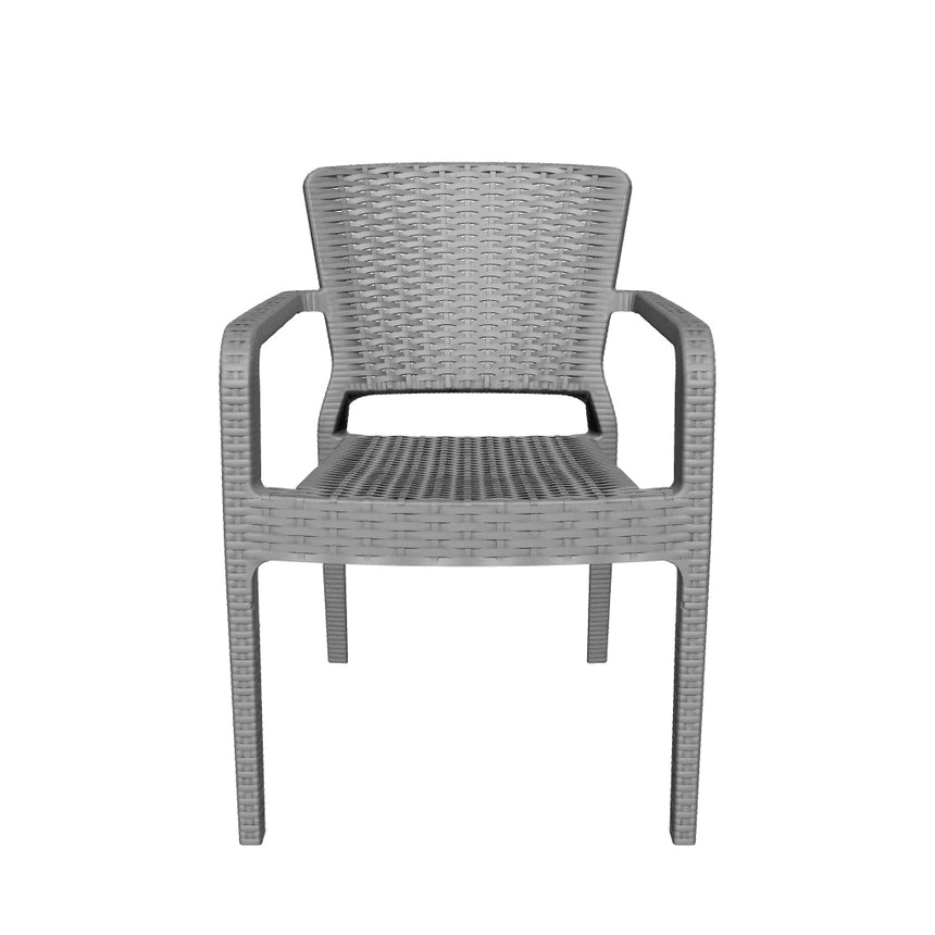 Antares Kollu Rattan Görünümlü Polipropilen Sandalye Antrasit