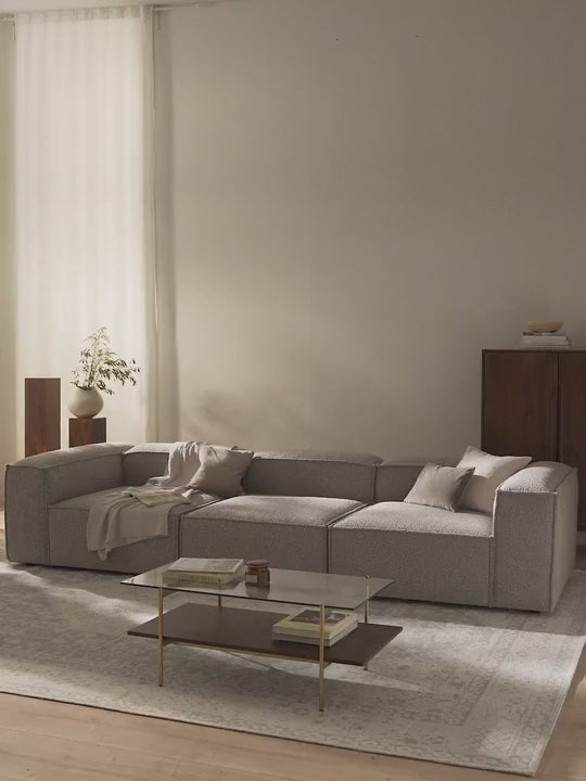 Lego Dörtlü Koltuk Açık Gri Kahve Bukle