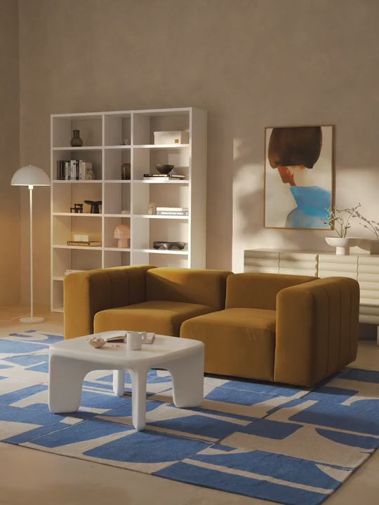 Deko Üçlü Koltuk Koyu Hardal