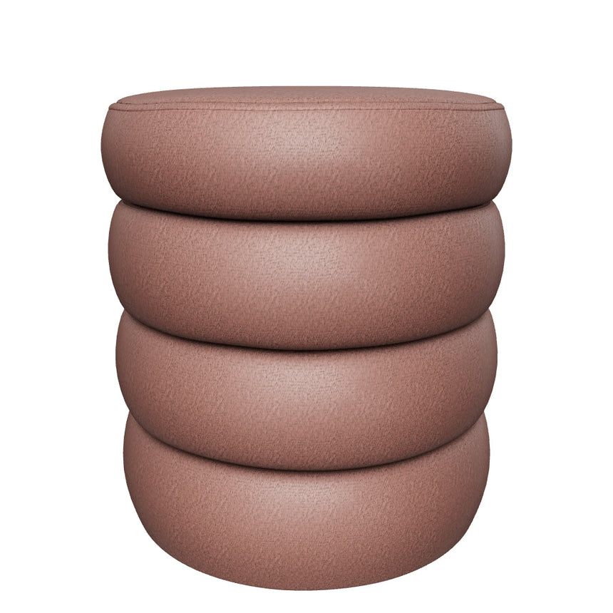 Beko Silindir Puf Şarap Kırmızısı Bukle