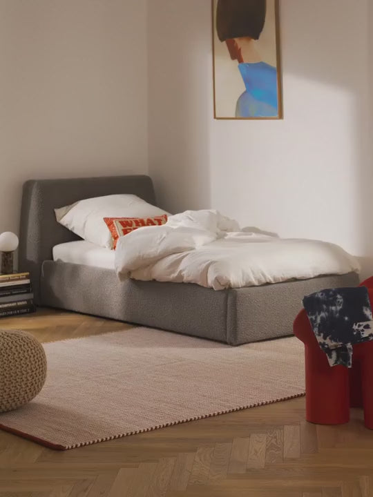 Swift Tek Kişilik Karyola Gri Bukle