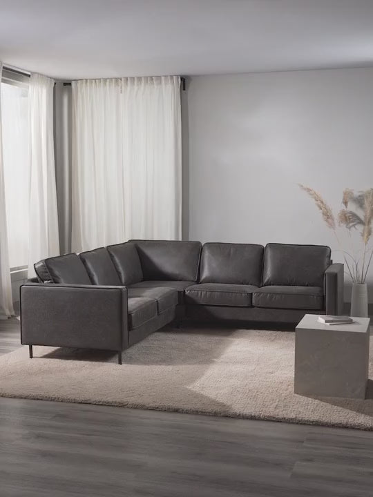 Brooks Large Köşe Koltuk Gri Kahve