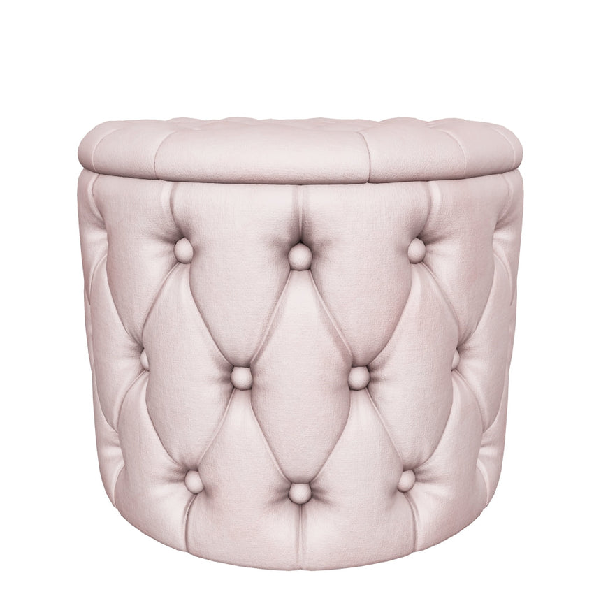 Cara Kapitone Sandık Puf Pembe