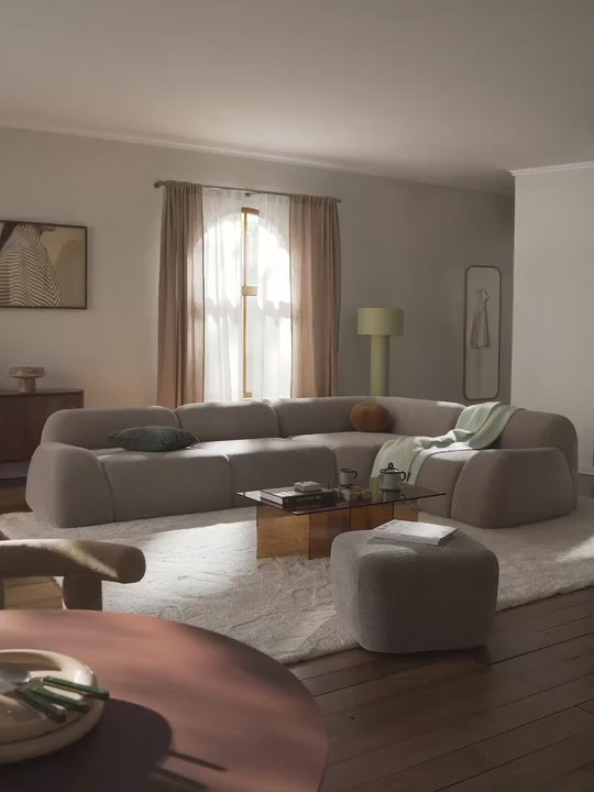 Prag Tekli Koltuk Bej Dokuma Kadife