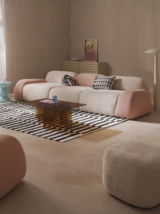 Prag Dörtlü Koltuk Renkli Teddy Bukle