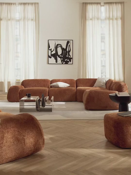 Prag Köşe Koltuk Terakota Teddy