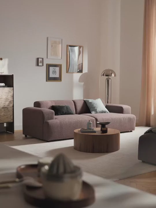 Mira Üçlü Koltuk Antik Pembe