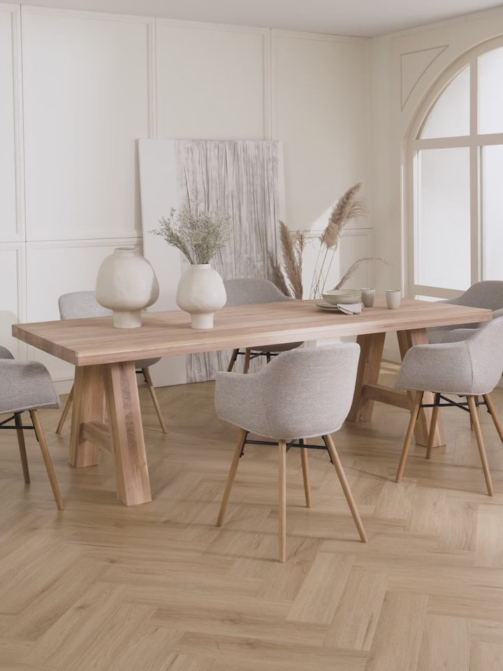 Bloom Ahşap Yemek Masası Açık Meşe