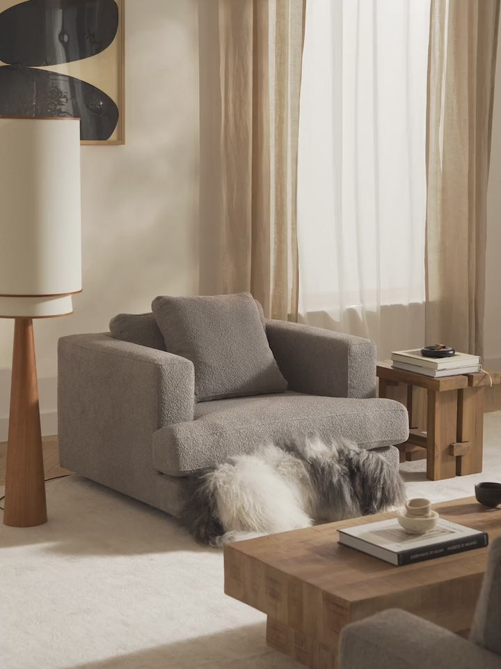 Model Tekli Koltuk Gri Bukle