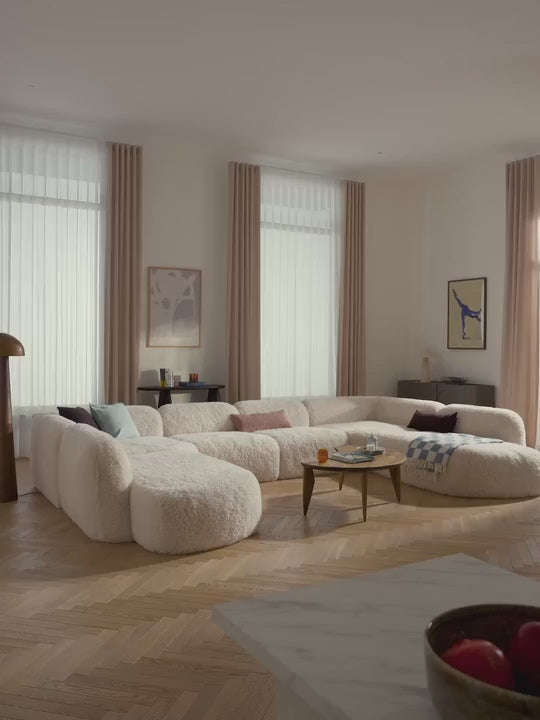 Prag Max Köşe Koltuk Krem Beyaz Cozy Tüylü