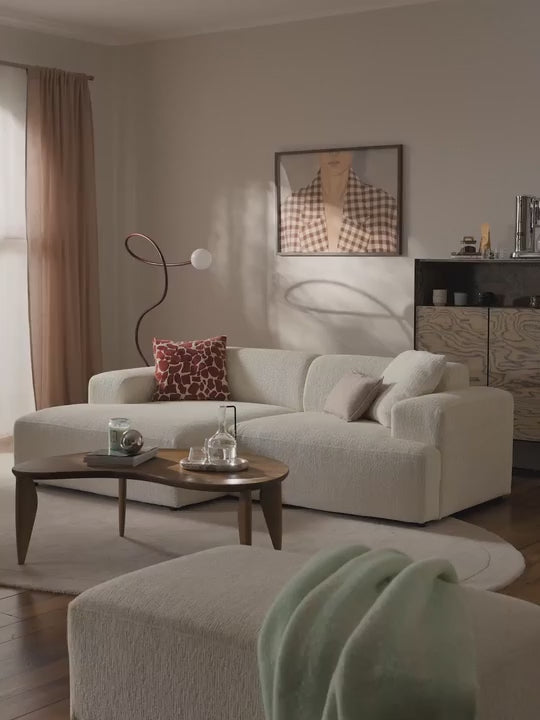 Mira Köşe Koltuk Kırık Beyaz Şönil