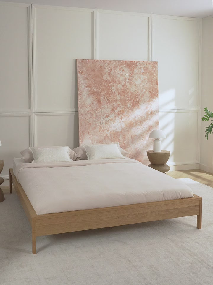 Basis Çift Kişilik Ahşap Karyola Meşe