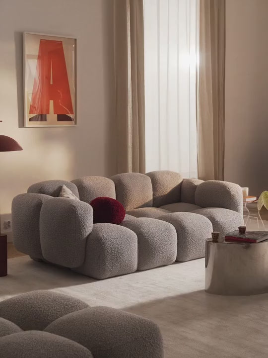 Bom Üçlü Koltuk Gri Bukle