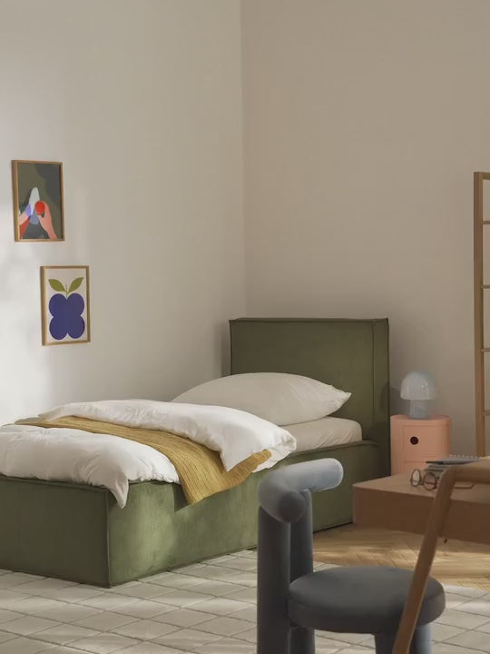 Lays Tek Kişilik Karyola Zeytin Yeşili Fitilli