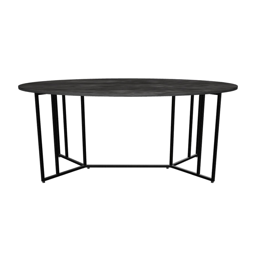 Elit Oval Ahşap Yemek Masası Siyah