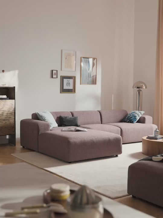 Mira Large Köşe Koltuk Antik Pembe