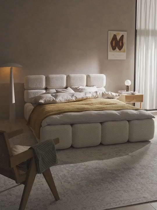 Bom Plus Çift Kişilik Karyola Kırık Beyaz Teddy