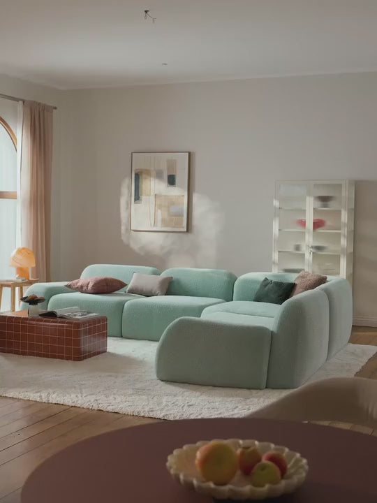 Prag Tekli Koltuk Mint Yeşili Dokuma Kadife