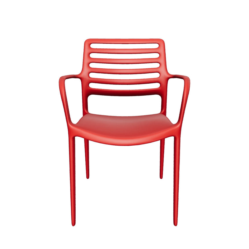 Louise Kollu Polipropilen Sandalye Kırmızı