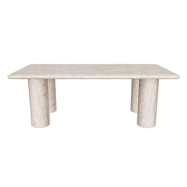 Milas Mermer Dikdörtgen Orta Sehpa Gri