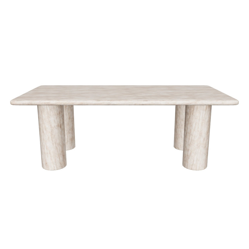 Milas Mermer Dikdörtgen Orta Sehpa Gri