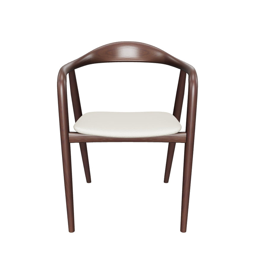 Moble Krem Minderli Ahşap Sandalye Ceviz