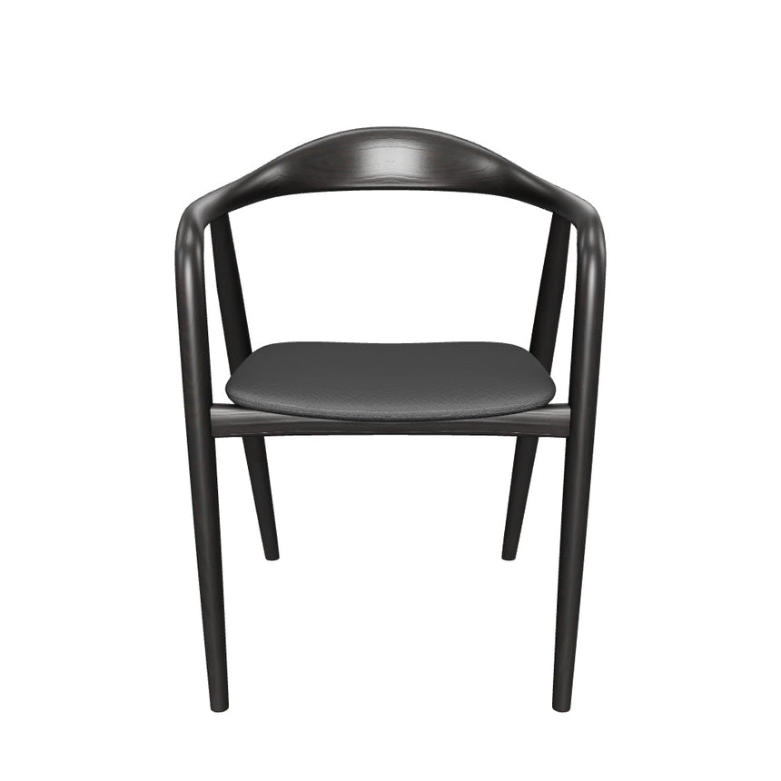 Moble Siyah Minderli Ahşap Sandalye Siyah