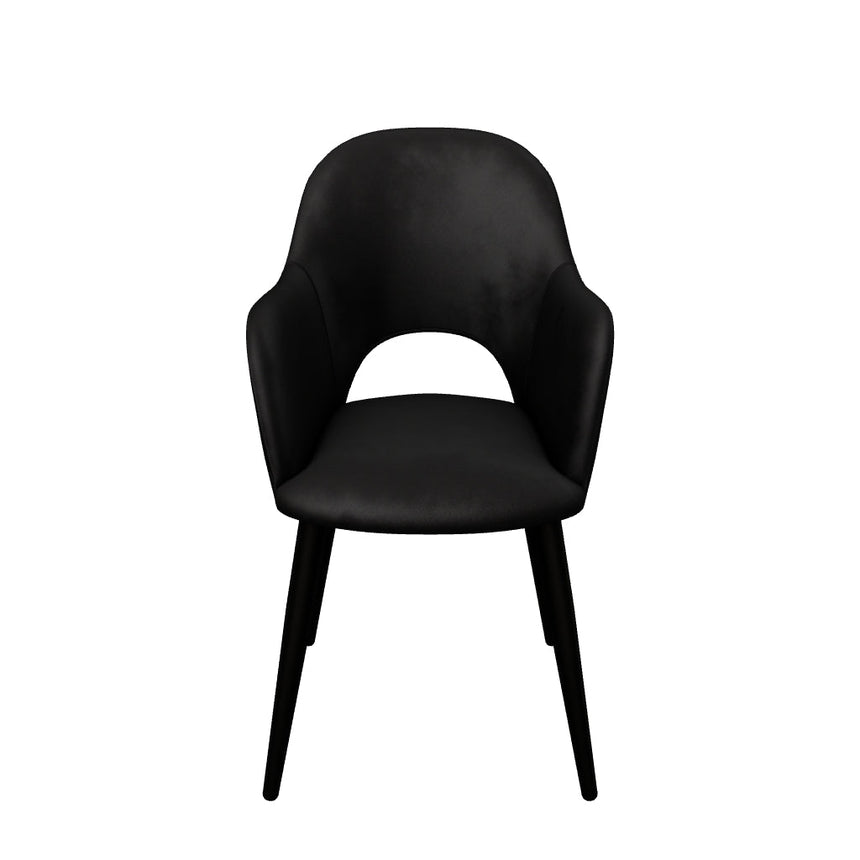 Poli Kollu Kumaş Sandalye Siyah